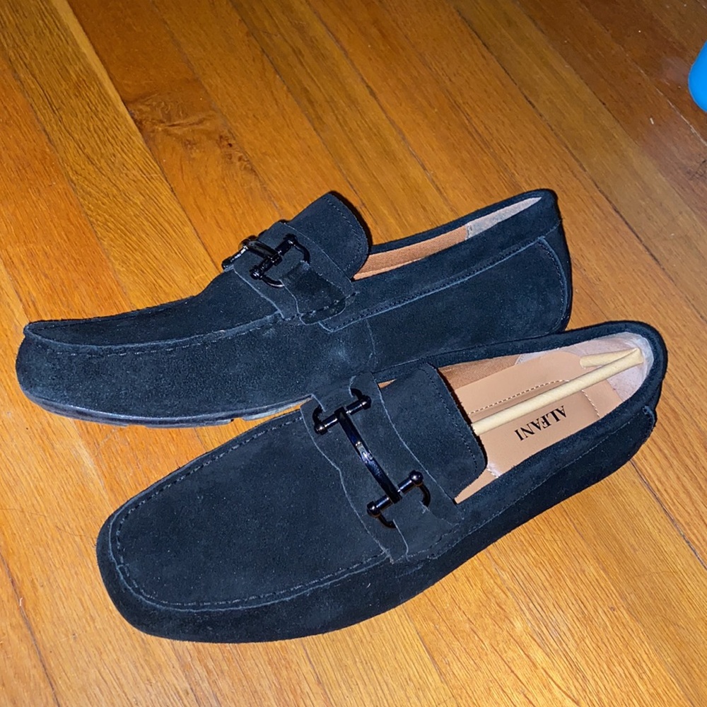 Black Suede Alfani Loafers Size 13 - Picture 2 of 4